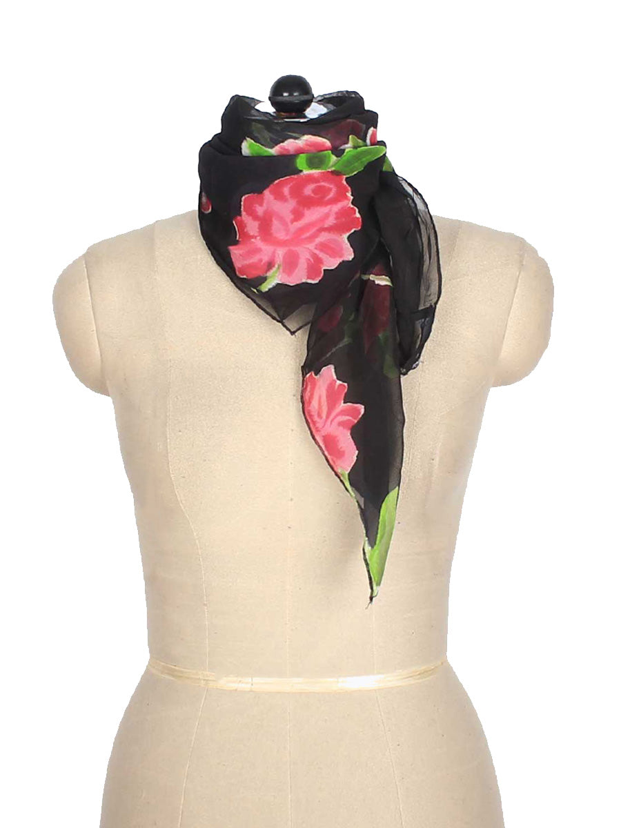 Floral Fantasy: Printed Stole with Blooming Flowers