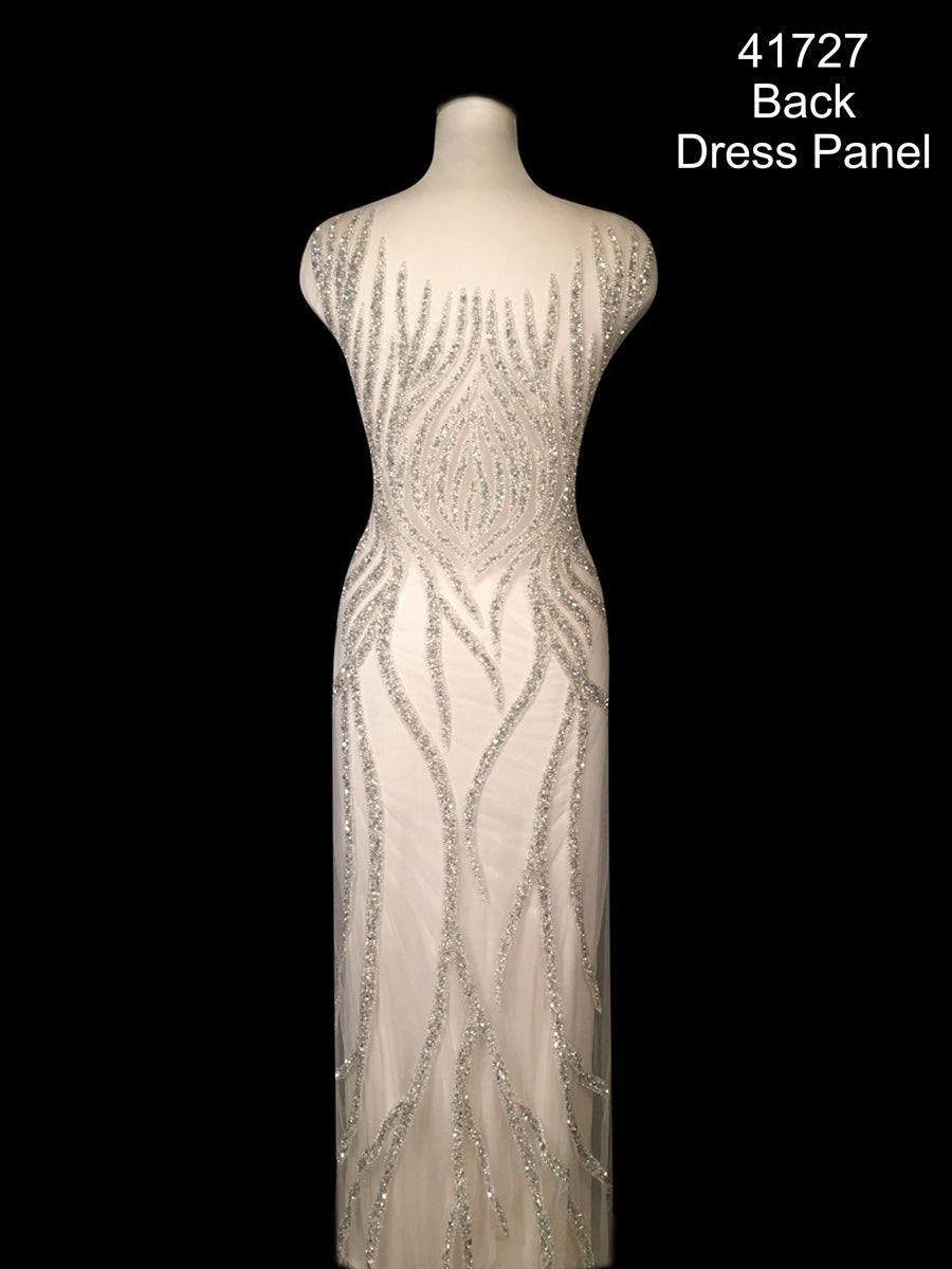 Glamourous Nights: Hand-Beaded Dress Panel Adorned with Beads, Sequins, and Dazzling Rhinestones