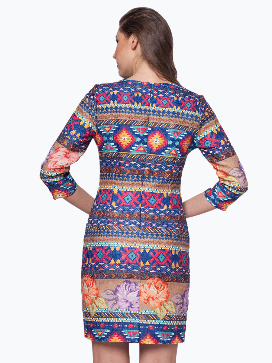 Vibrant Visions: Aztec Printed Dress