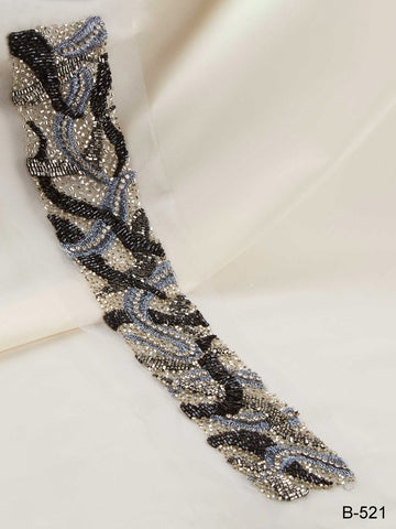 Enchanted Elegance: Luxurious Hand Bead Trim Embellished with Beads, Sequins, and Rhinestones