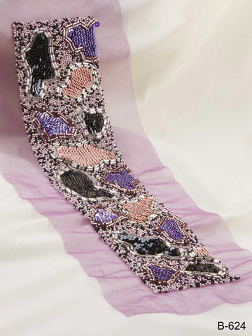 Pearlescent Splendor: Hand Bead Trim Embellished with Beads, Sequins, and Rhinestones for a Sublime Touch