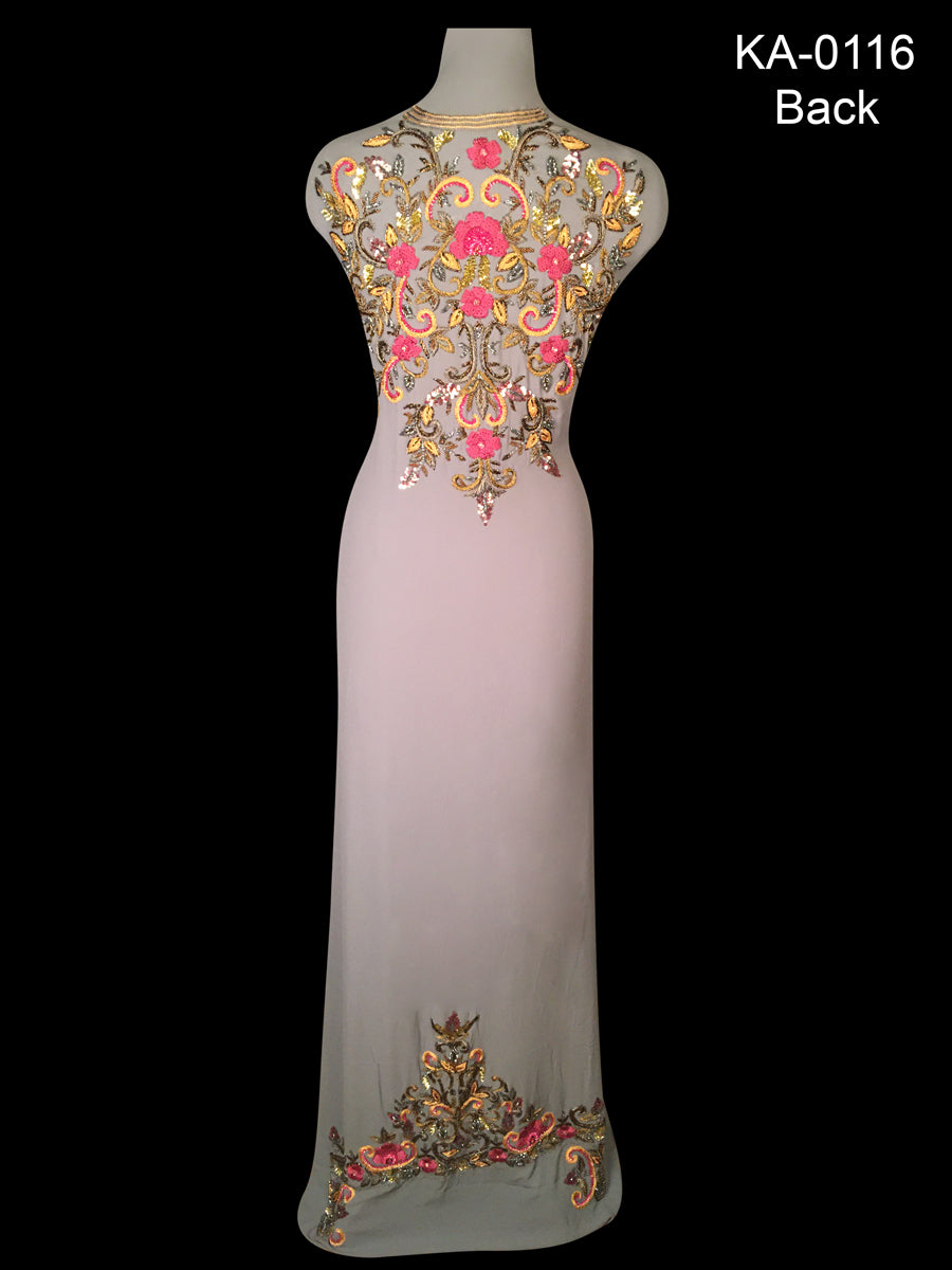 Exquisite Hand-Beaded Kaftan with Elegant Kasab Embroidery in Stunning Floral Design