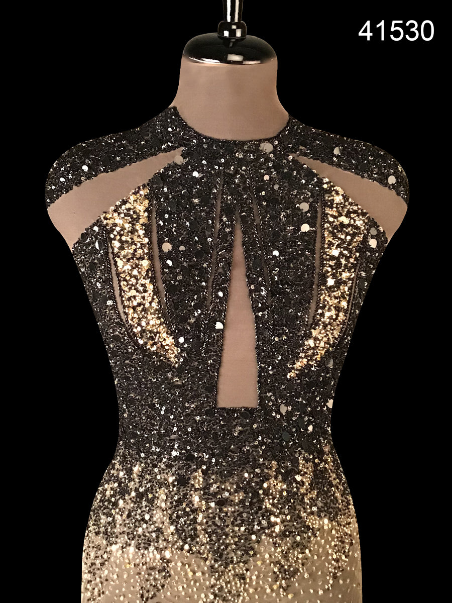 Exquisite Hand-Beaded Coupon with Heavy Embroidery Work, Intricate Beading, and Shimmering Sequins in a Modern and Chic Design