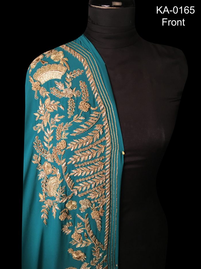 Gorgeous Hand-Beaded Kaftan Panel with Intricate Embroidery Work in Authentic Indian Design