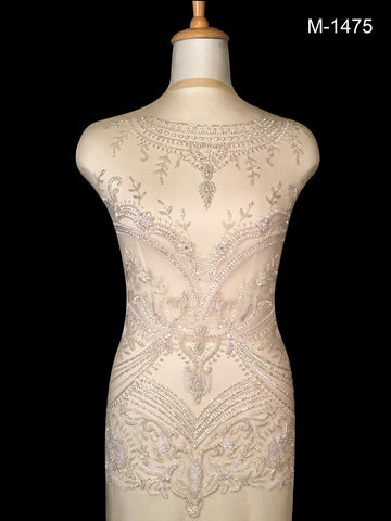 Artistic Allure: Hand-Beaded Bustier with Mesmerizing Beads, Sequins, and Rhinestones in a Cutting-Edge Modern Pattern