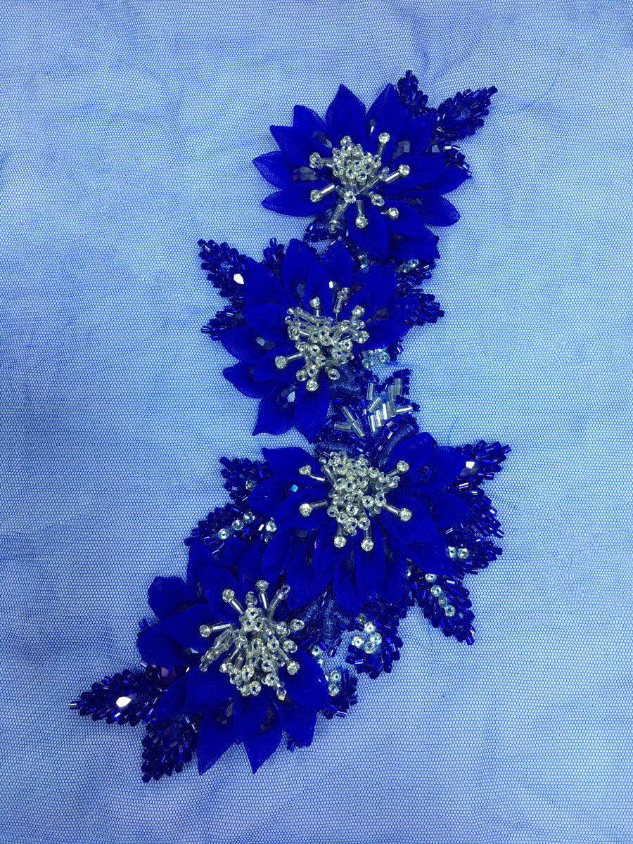 Sparkling Starlight: Hand-Beaded Motif Applique with Shimmering Beads and Sequins