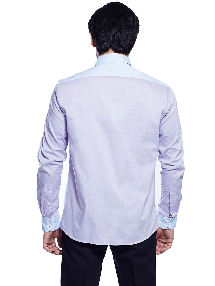 Subtle Strokes: Fine Weave Color Block Shirt