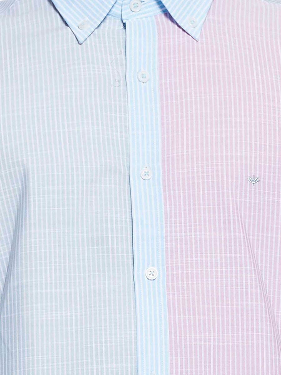 Stripe Symphony: Trendy Color Block Shirt