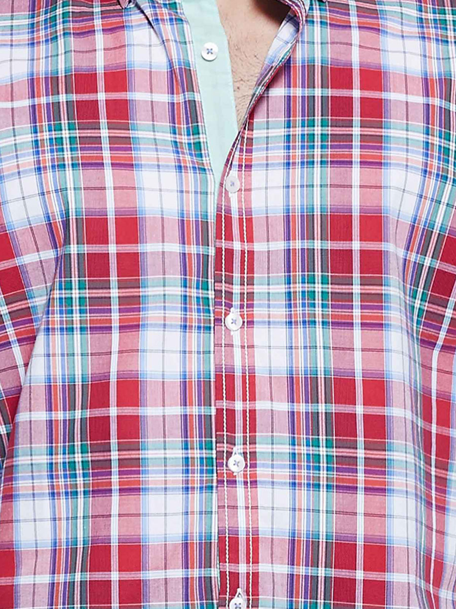 Checkered Blend: Color Block Shirt