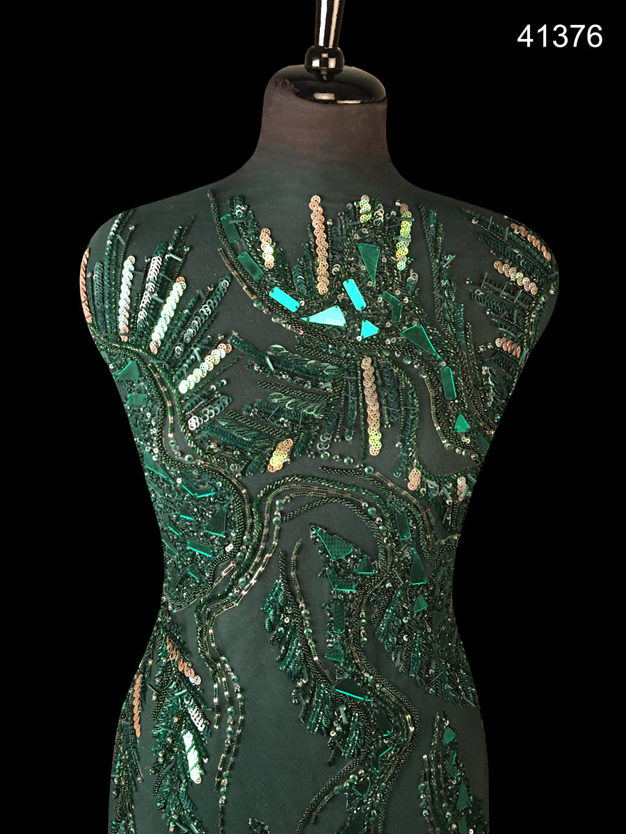Splendid Hand-Beaded Fabric with Shimmering Beads and Elaborate Sequin Detailing in a Contemporary Design