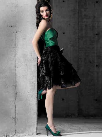 Elegant Crush Satin Organza Dress #899