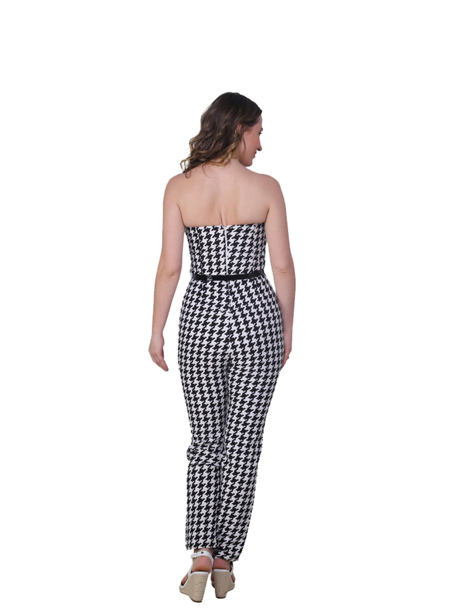 Black and White Checkered Jumpsuit