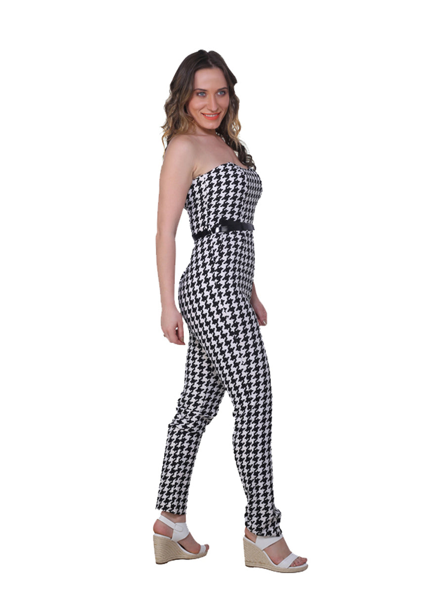 Black and White Checkered Jumpsuit