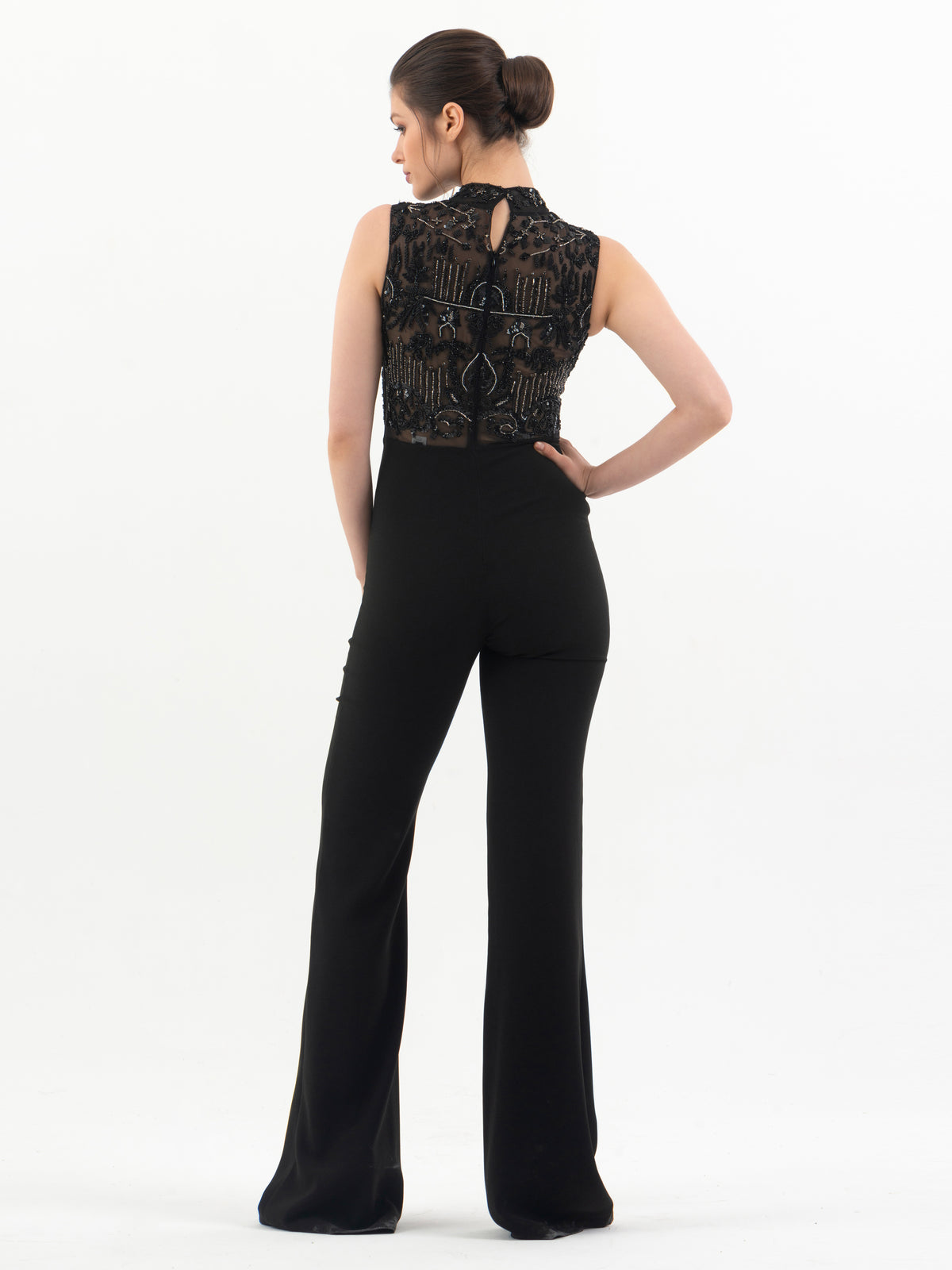 Hand Embroidered Crepe Jumpsuit
