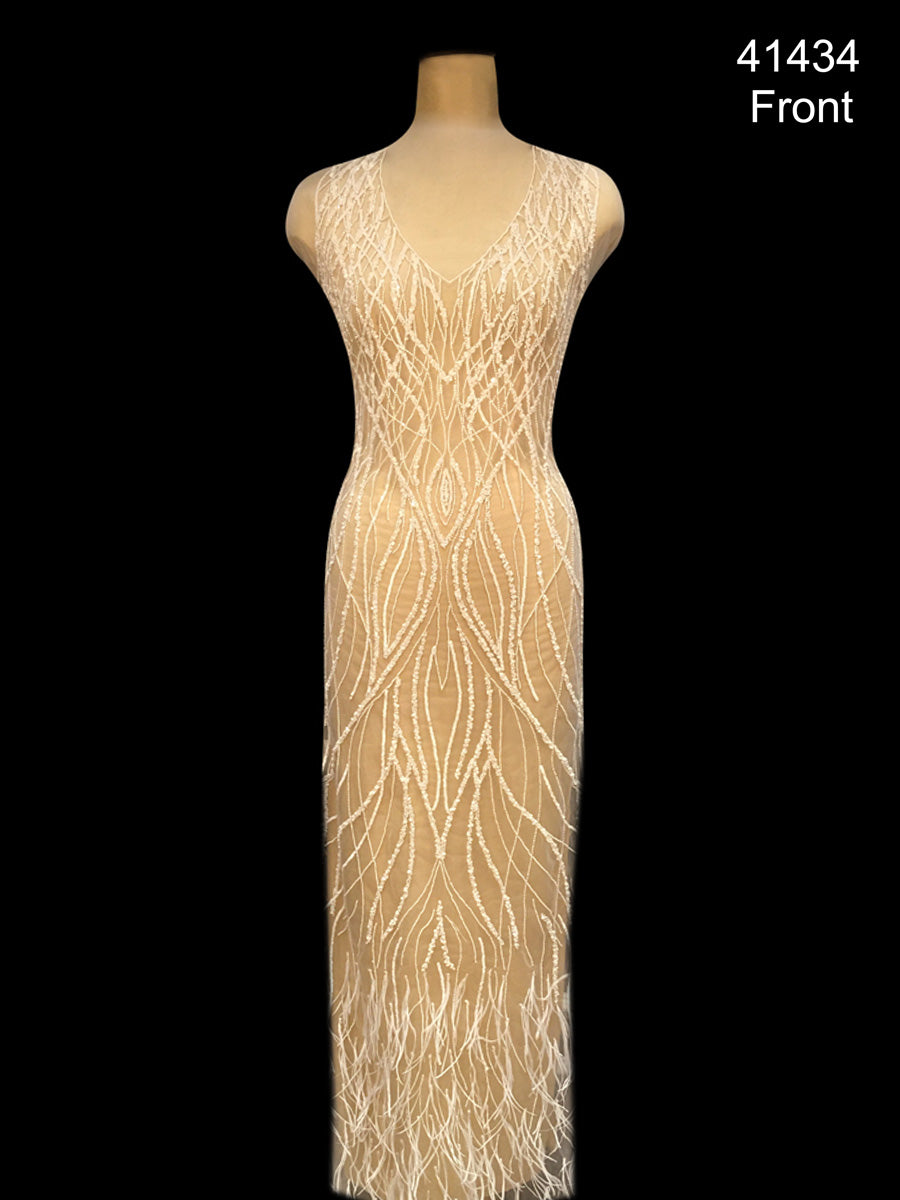 Jeweled Symphony: Hand-Beaded Dress Panel with Ornate Beads and Dazzli Ash Panjabi Pret Couture Jeweled Symphony: Hand-Beaded Dress Panel with Ornate Beads and Dazzli Ash Panjabi Pret Couture
