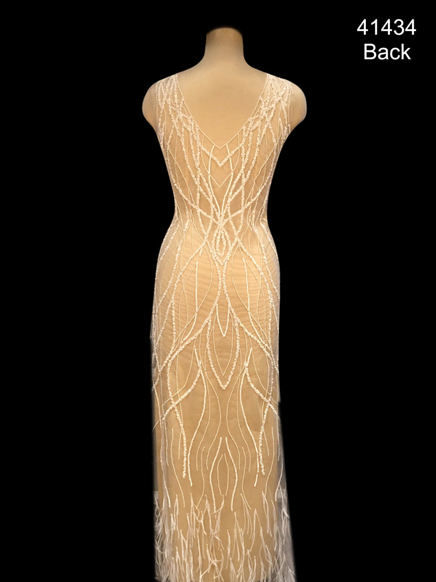 Jeweled Symphony: Hand-Beaded Dress Panel with Ornate Beads and Dazzli Ash Panjabi Pret Couture Jeweled Symphony: Hand-Beaded Dress Panel with Ornate Beads and Dazzli Ash Panjabi Pret Couture