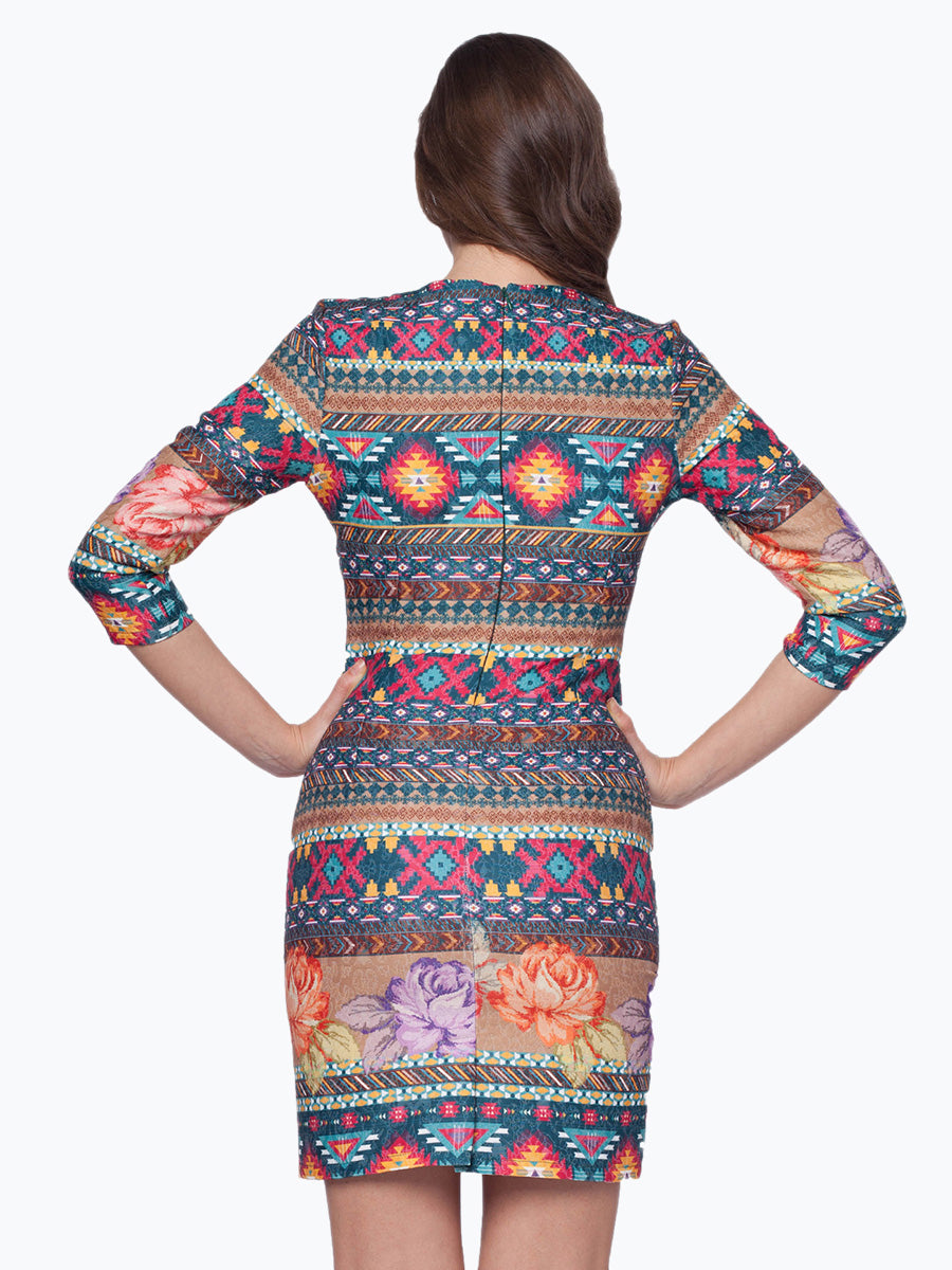 Vibrant Visions: Aztec Printed Dress