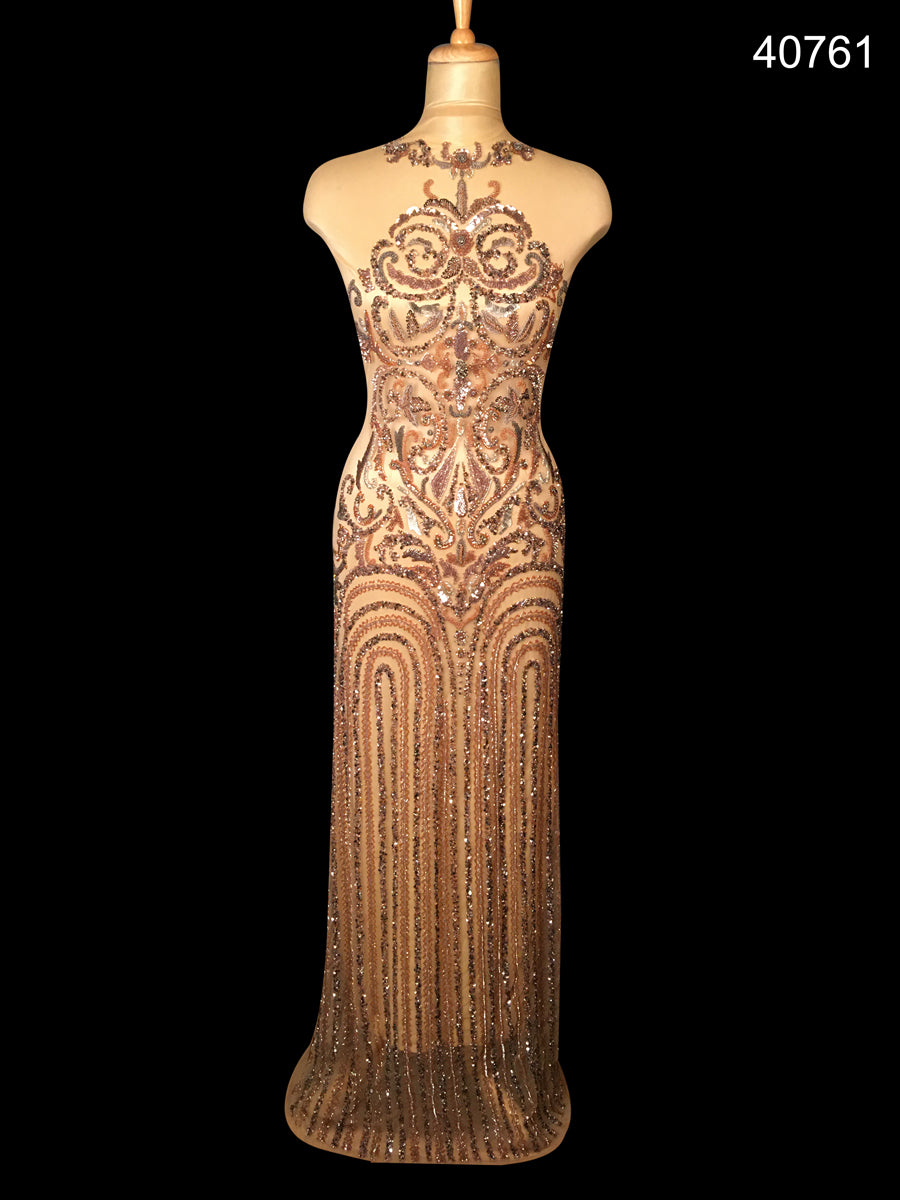Exquisite Hand-Beaded Dress Panel with an Authentic Indian Design, Ado – Ash Panjabi Pret Couture