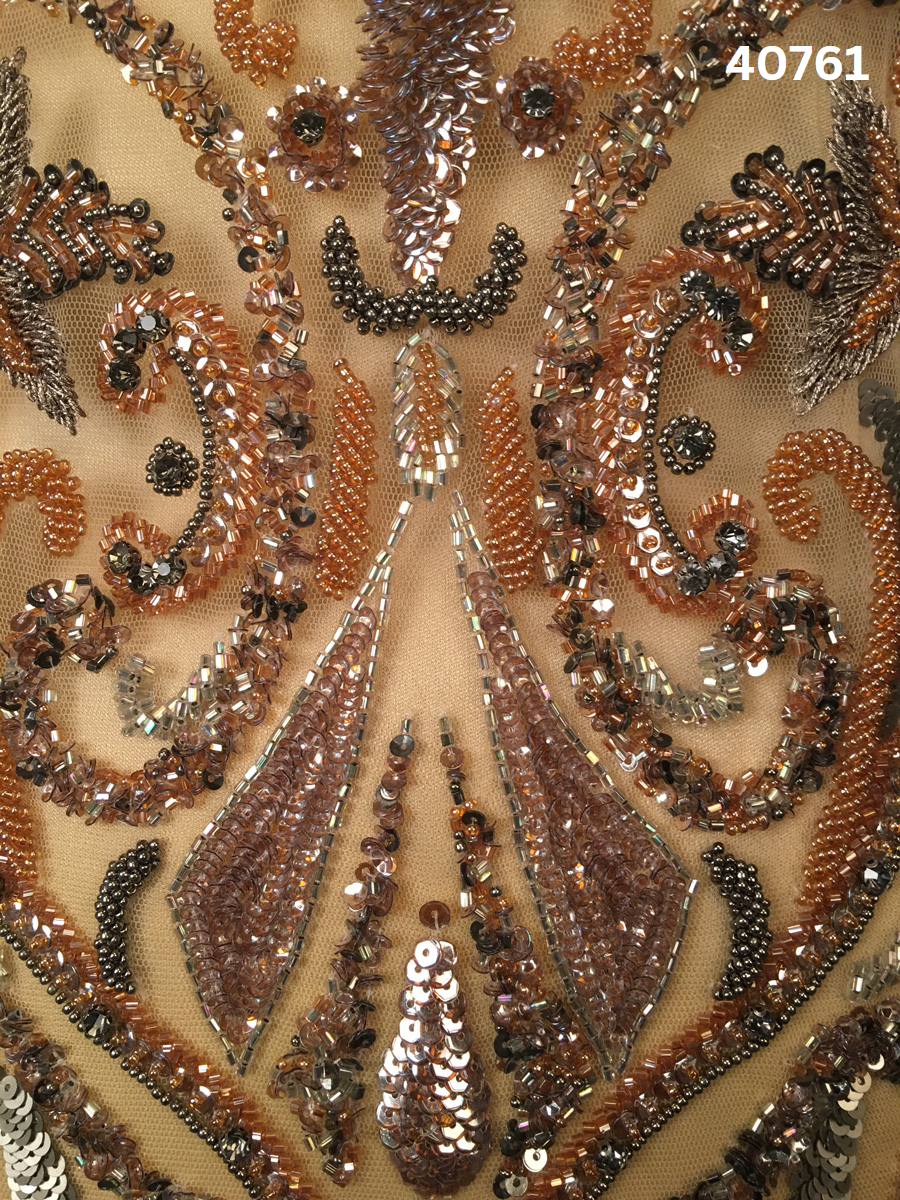 Exquisite Hand-Beaded Dress Panel with an Authentic Indian Design, Ado Ash Panjabi Pret Couture Exquisite Hand-Beaded Dress Panel with an Authentic Indian Design, Ado Ash Panjabi Pret Couture