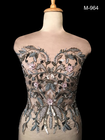 Handcrafted Bustier with Intricate Embroidery in Floral Design