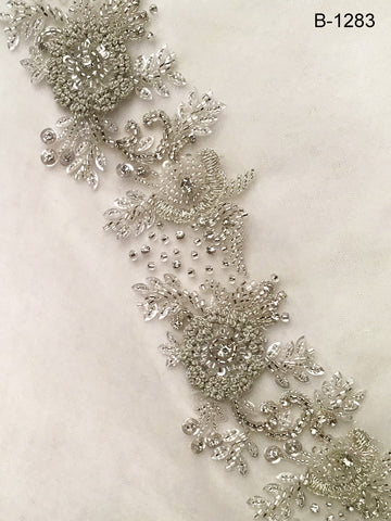 Dazzling Allure: Hand-Beaded Trim with Glistening Beads and Shimmering Sequins for Unforgettable Glamour