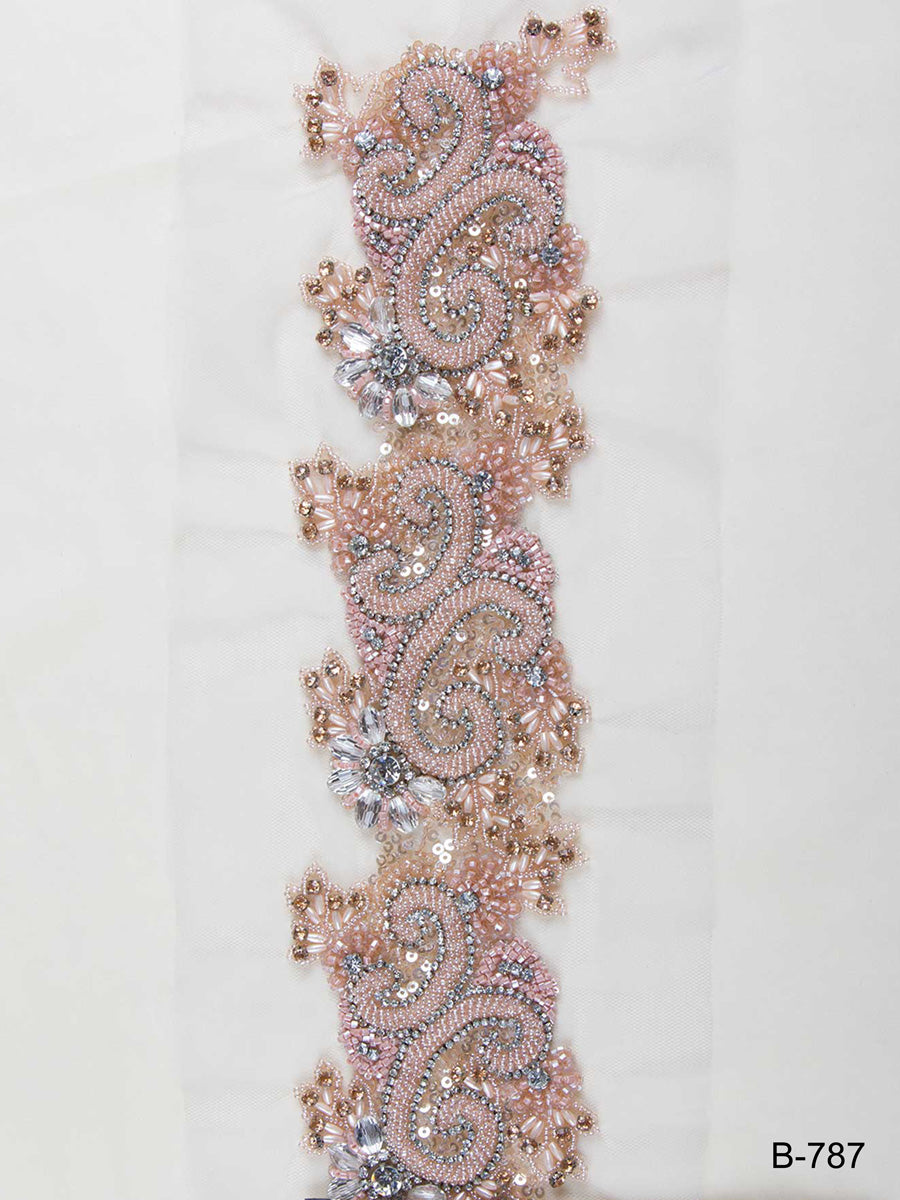 Chic Couture: Fashionable Hand-Beaded Trim with Beads, Sequins, and Rhinestones