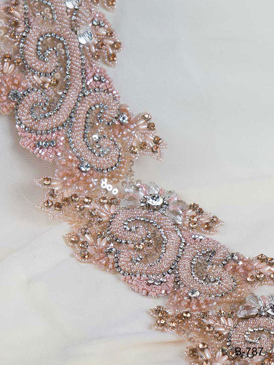 Chic Couture: Fashionable Hand-Beaded Trim with Beads, Sequins, and Rhinestones