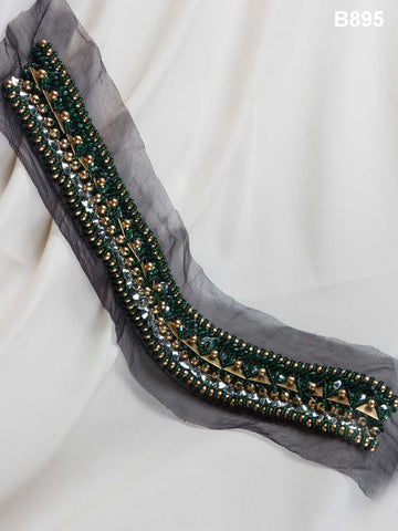 Whispering Whispers: Delicate Hand-Beaded Trim with Beads, Sequins, and Rhinestones