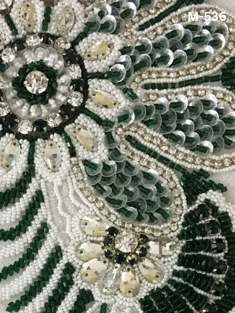 Royal Indian Heritage: Hand Beaded Motifs with Intricate Beads, Sequins, and Rhinestones