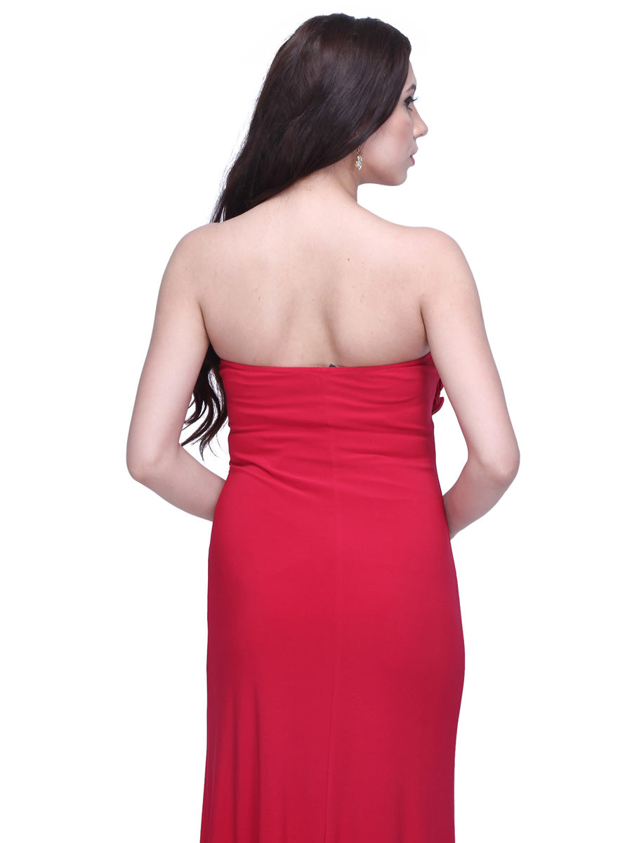 Timeless Elegance: Beautiful Crepe Strapless Evening Gown for an Unforgettable and Sophisticated Look