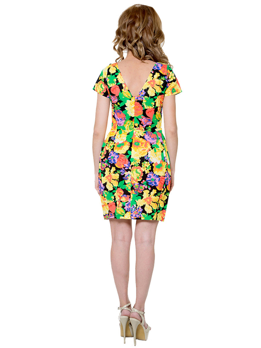 Bright Multicolour Floral Print Dress