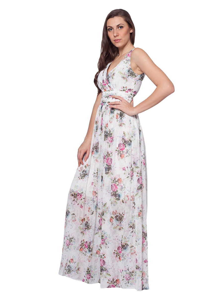 Classy Floral Printed Maxi Dress