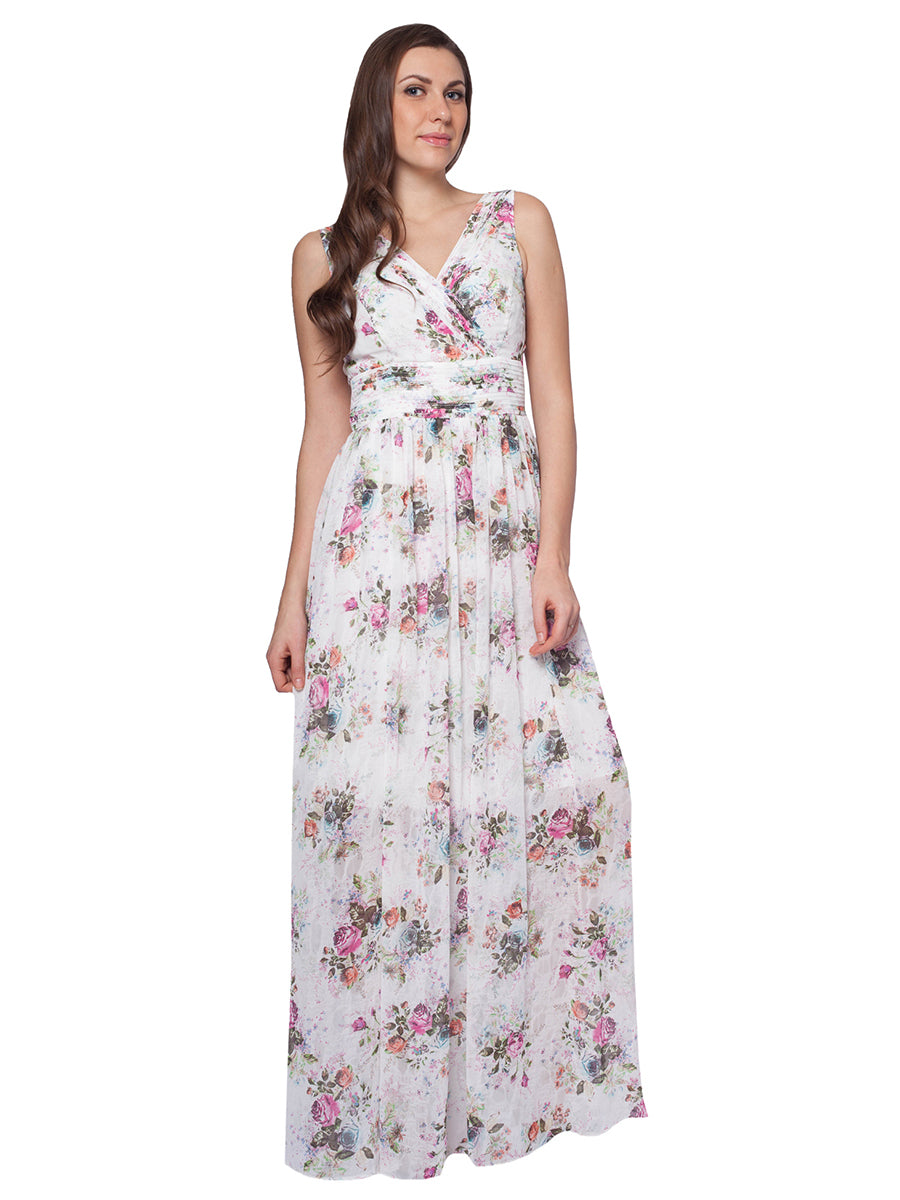 Classy Floral Printed Maxi Dress