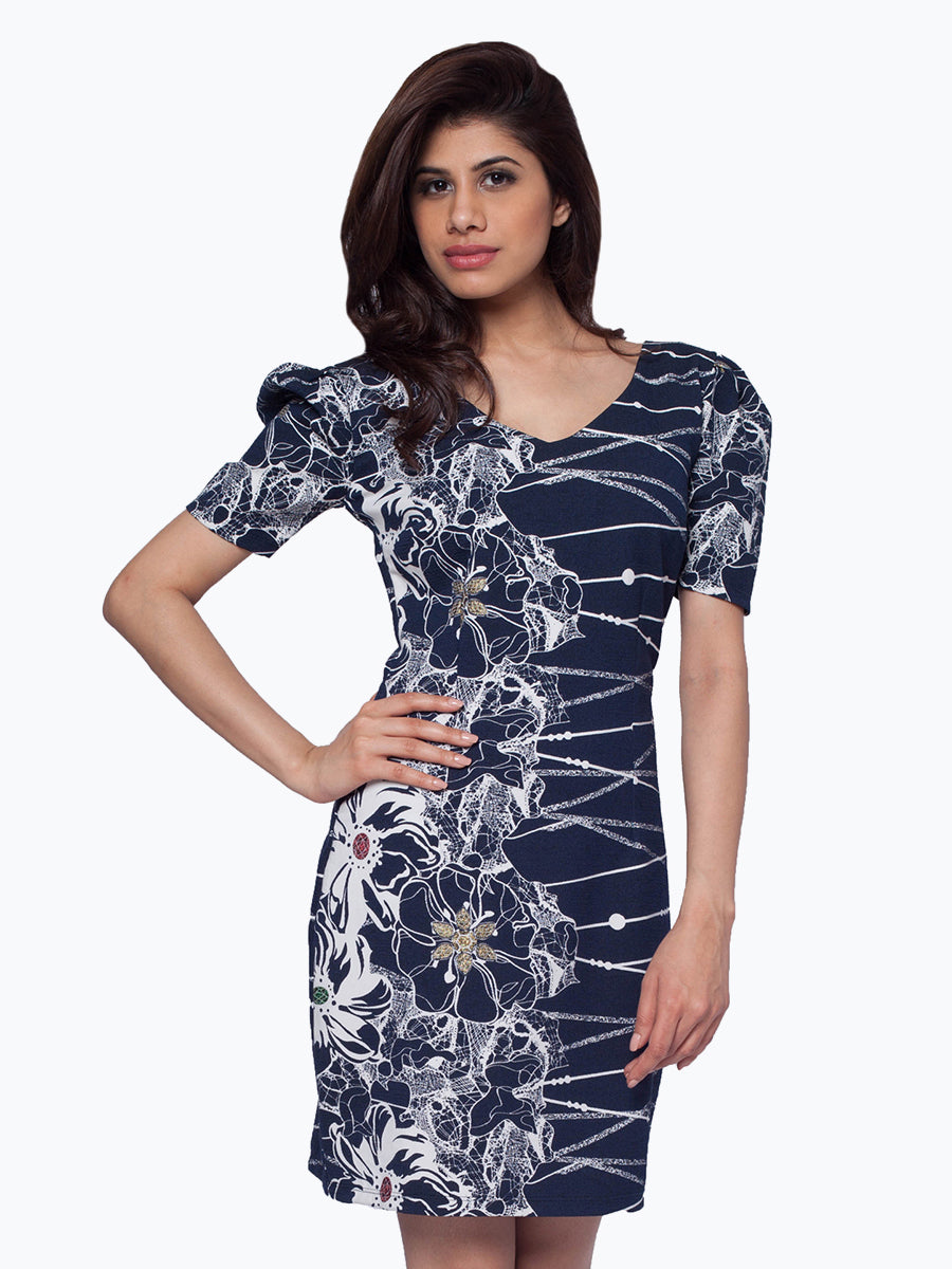 Dual Printed Short Dress