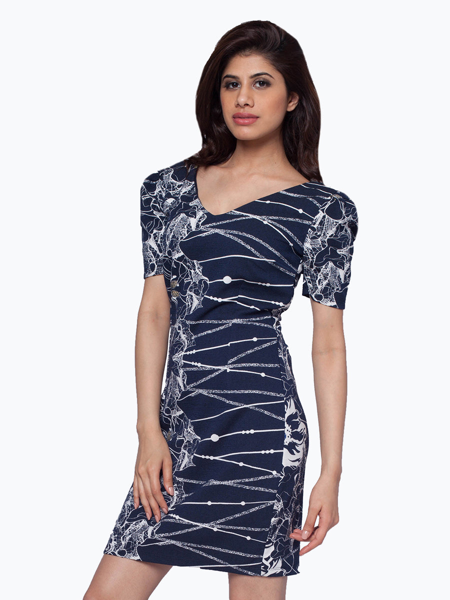 Dual Printed Short Dress