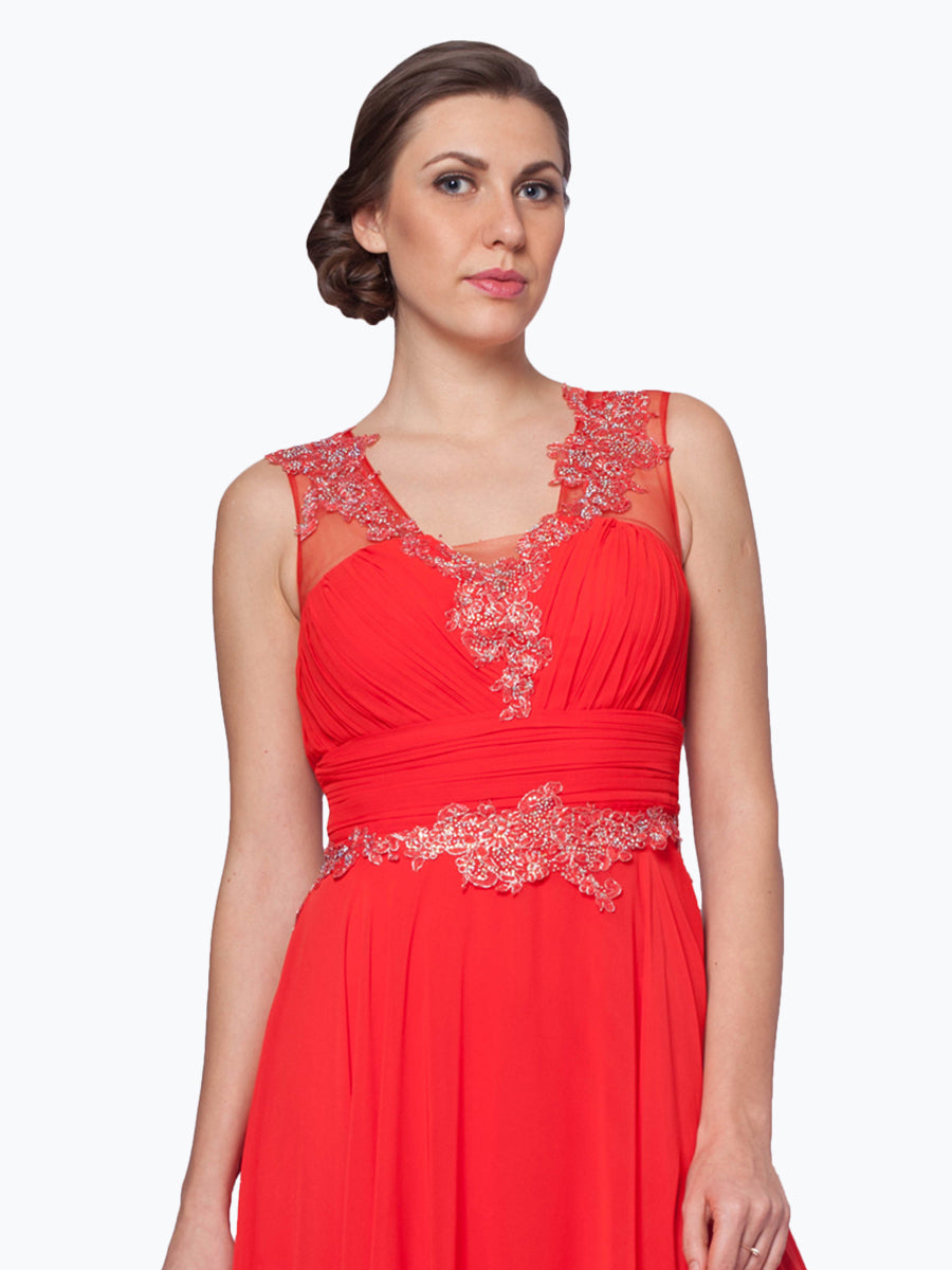 Whispering Elegance: Crepe Fine Embroidered Evening Gown for a Graceful and Sophisticated Look