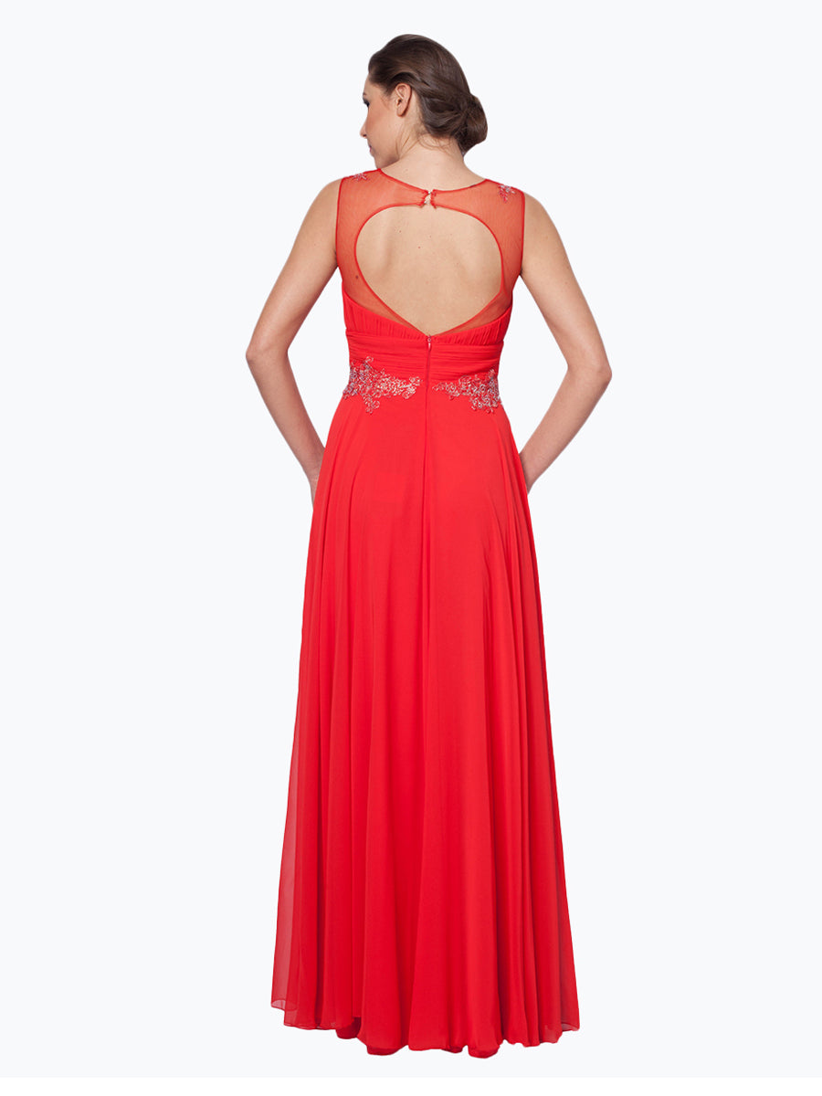 Whispering Elegance: Crepe Fine Embroidered Evening Gown for a Graceful and Sophisticated Look