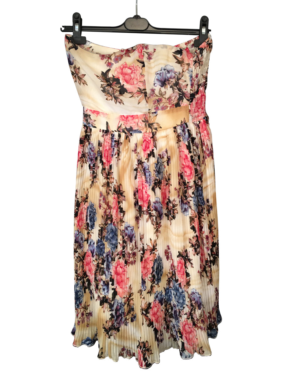 Floral Printed Strapless Sweetheart Dress