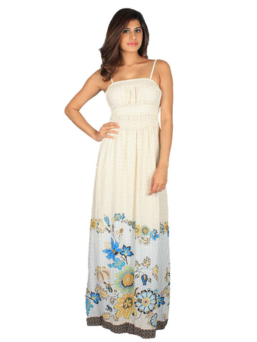 Ivory Floral Printed Maxi Dress