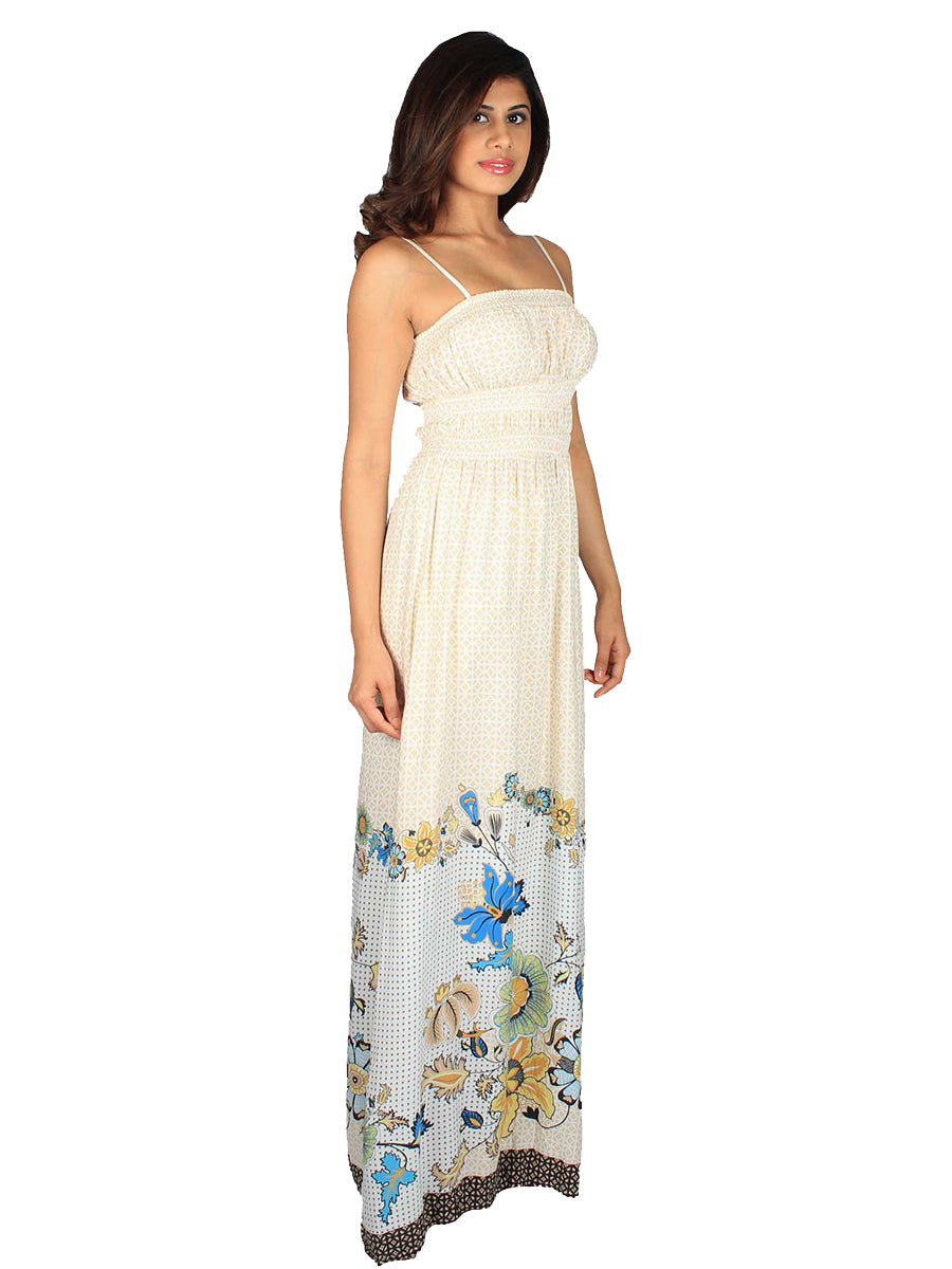 Ivory Floral Printed Maxi Dress