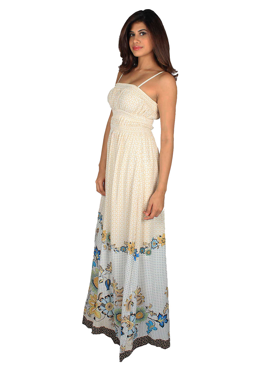 Ivory Floral Printed Maxi Dress