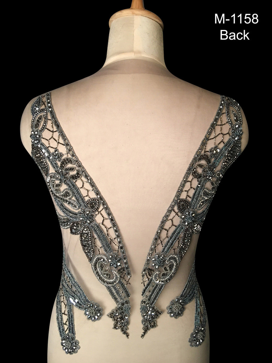 Vintage Opulence Hand Beaded Bustier: Exquisite Beadwork and Sequins Evoking the Glamour of Bygone Eras
