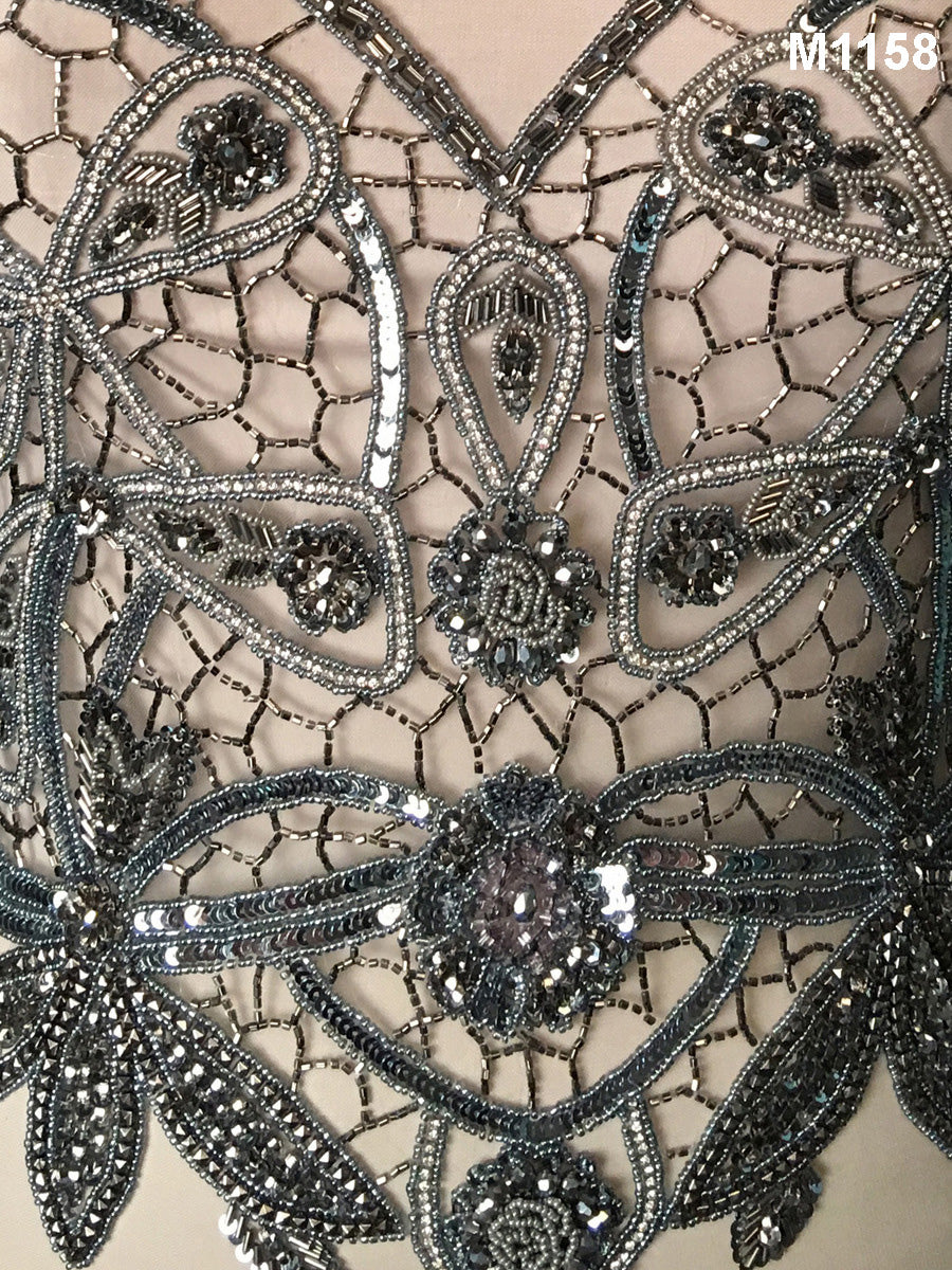 Vintage Opulence Hand Beaded Bustier: Exquisite Beadwork and Sequins Evoking the Glamour of Bygone Eras