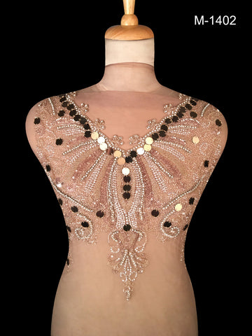Mirrorshine Elegance Hand Beaded Bustier - A Radiant Fusion of Beads, Sequins, Mirrors, and Rhinestones