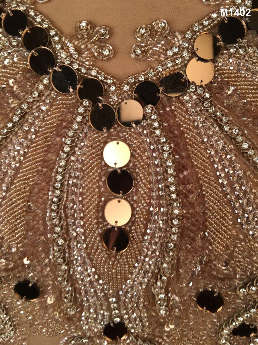 Mirrorshine Elegance Hand Beaded Bustier - A Radiant Fusion of Beads, Sequins, Mirrors, and Rhinestones