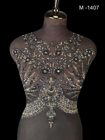 Exquisite Embellishments: Hand-Beaded Bustier with Beads, Sequins, and Sparkling Rhinestones