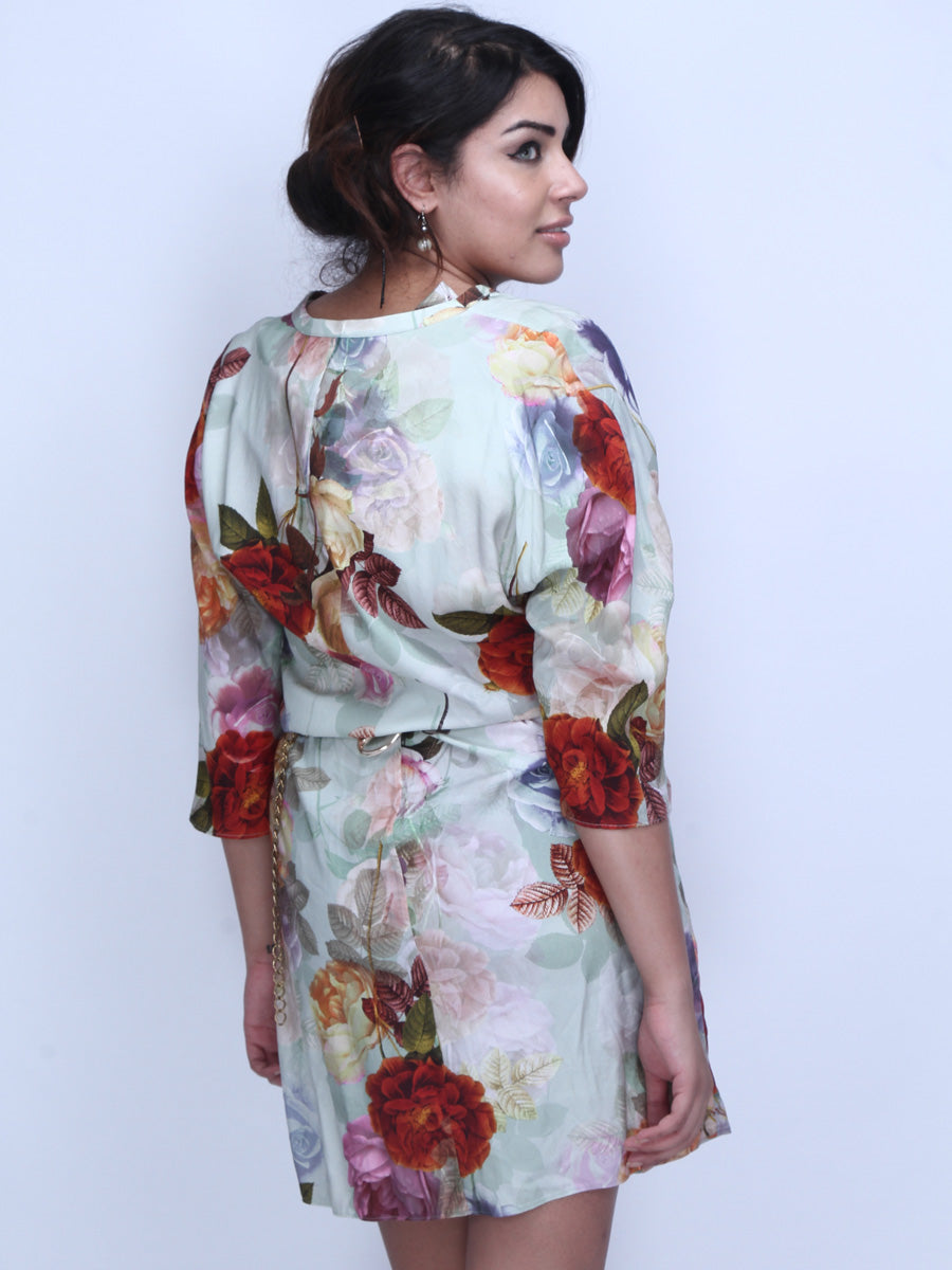 Over All Floral Print Dress