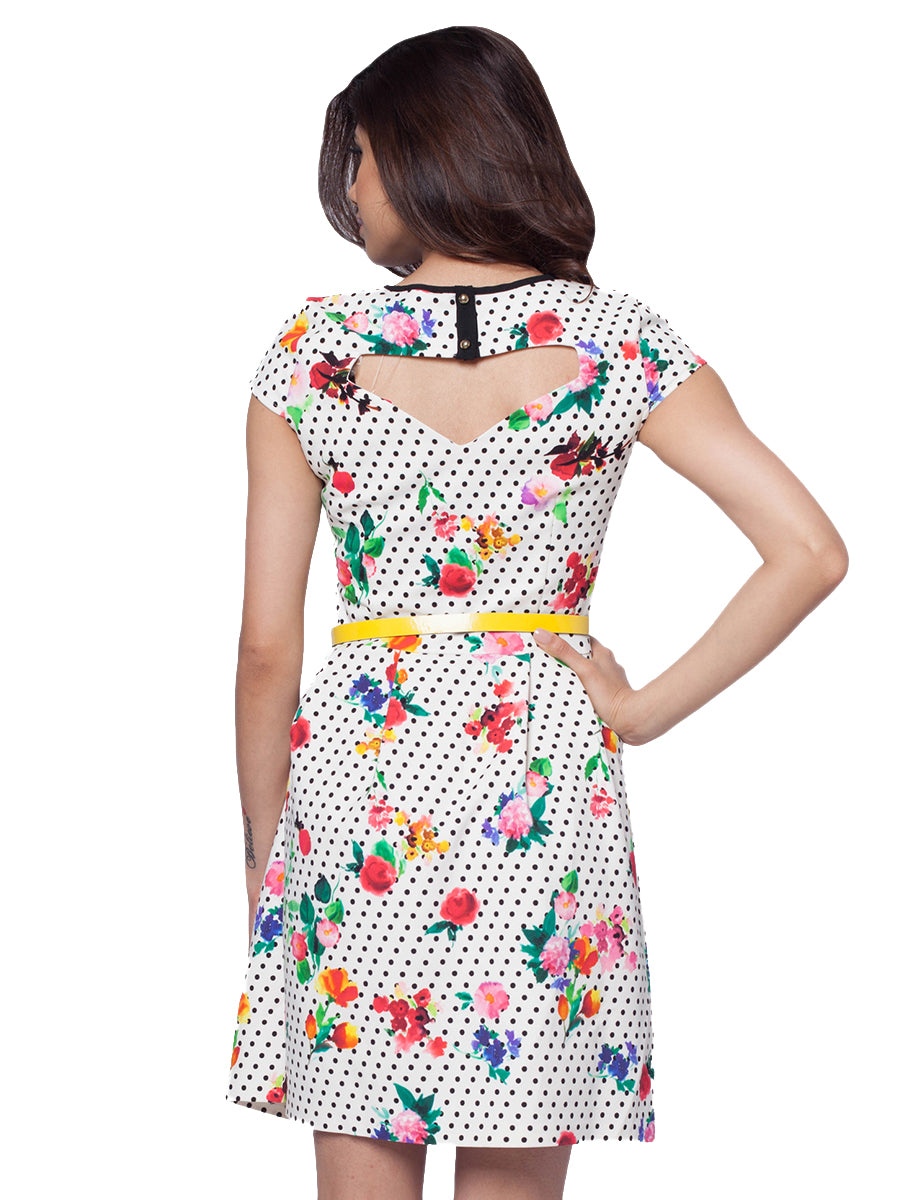 Polka Dot Floral Printed Dress