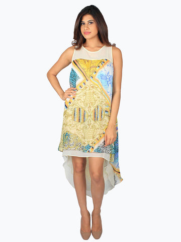 Printed High Low Pattern Dress