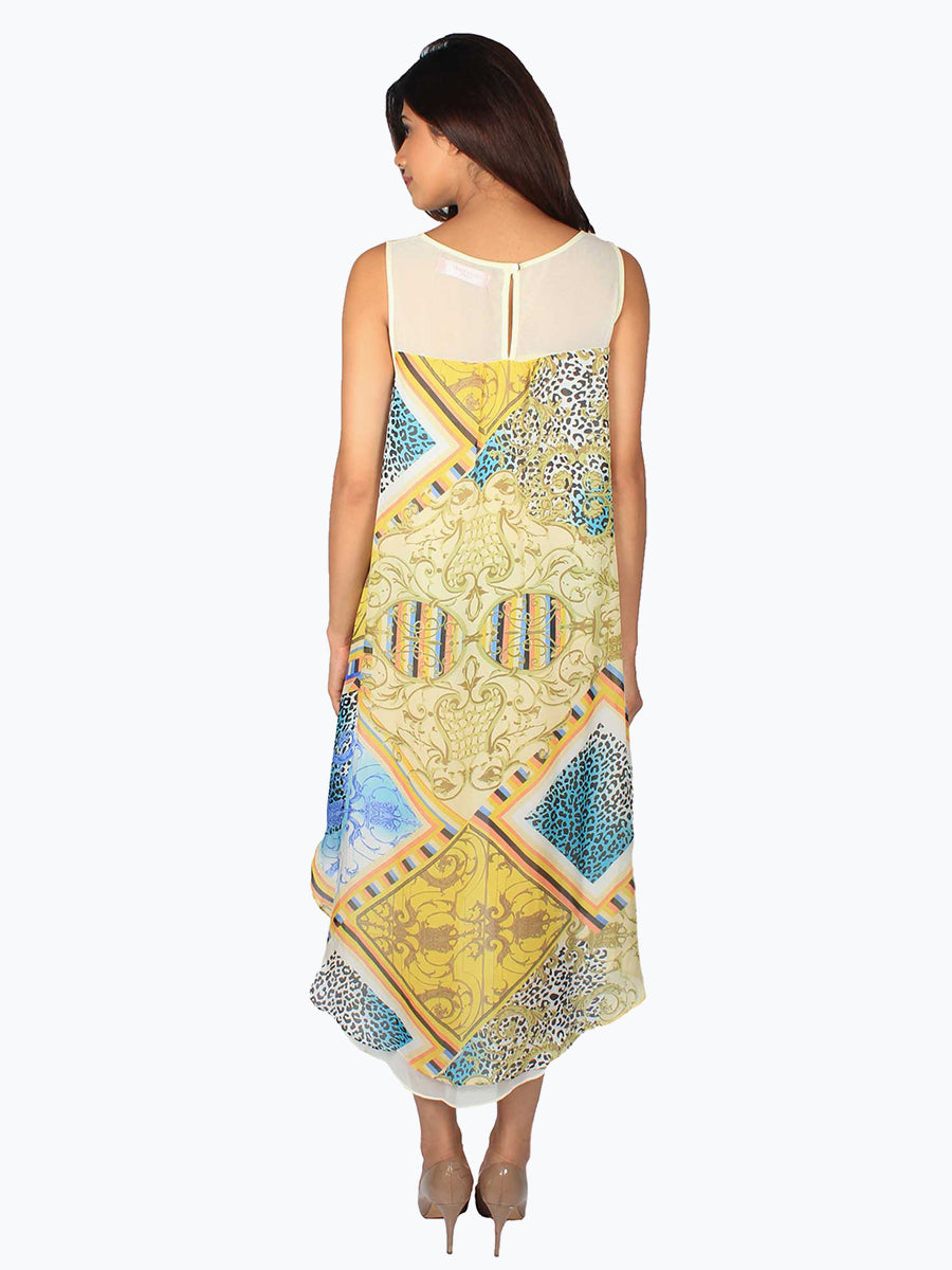 Printed High Low Pattern Dress